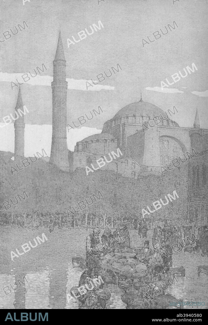 'The Mosque of Santa Sophia', 1913. From The Near East, by Robert Hitchens. [Hodder and Stoughton, London, 1913].