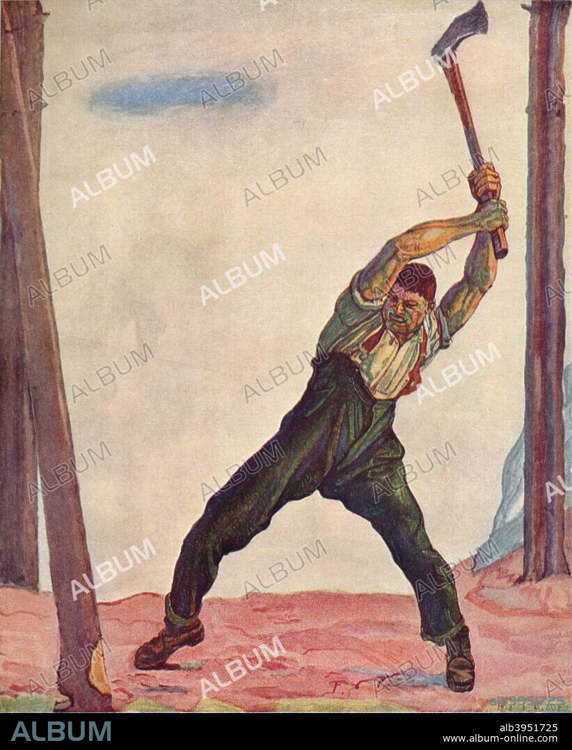 'The Woodcutter', 1910. Painting housed in the Musée d'Orsay, Paris. From The Studio Volume 87. [London Offices of the Studio, London, 1924].