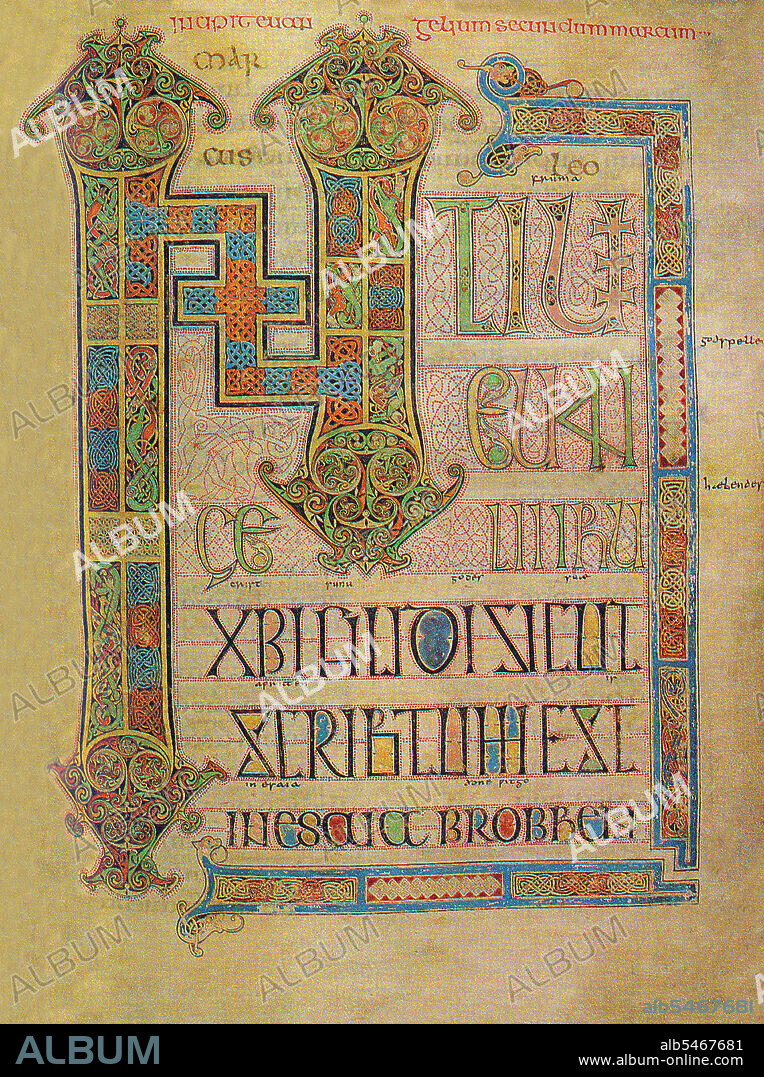 The Lindisfarne Gospels is an illuminated manuscript gospel book produced around the year 700 CE in a monastery on Lindisfarne Island, off the coast of Northumberland. It is now on display in the British Library in London. The manuscript is one of the finest works in the unique style of Hiberno-Saxon or Insular art, combining Mediterranean, Anglo-Saxon and Celtic elements. The Lindisfarne Gospels are presumed to be the work of a monk named Eadfrith, who became Bishop of Lindisfarne in 698 and died in 721. Current scholarship indicates a date around 715, and it is believed they were produced in honour of St. Cuthbert. However, it is also possible that Eadfrith produced them prior to 698, in order to commemorate the elevation of Cuthbert's relics in that year, which is also thought to have been the occasion for which the St Cuthbert Gospel was produced. The Gospels are richly illustrated in the insular style, and were originally encased in a fine leather binding covered with jewels and metals made by Billfrith the Anchorite in the 8th century. During the Viking raids on Lindisfarne, however, this cover was lost, and a replacement was made in 1852. The text is written in insular script. In the 10th century an Old English translation of the Gospels was made: a word-for-word gloss inserted between the lines of the Latin text by Aldred, Provost of Chester-le-Street. This is the oldest extant translation of the Gospels into the English language. The Gospels may have been taken from Durham Cathedral during the Dissolution of the Monasteries, ordered by Henry VIII, and were acquired in the early 17th century by Sir Robert Cotton from Thomas Walker, Clerk of the Parliaments. Cotton's library came to the British Museum in the 18th century, and from there to the British Library in London when this was separated from the British Museum.