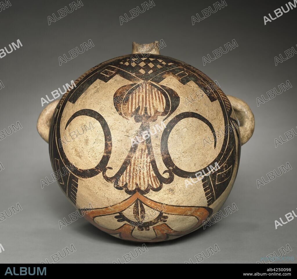 Canteen, 1870. Southwest,Pueblo, Hopi, Post-Contact Period,19th century. Pottery; overall: 20 x 24.5 cm (7 7/8 x 9 5/8 in.).