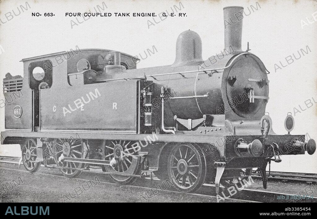 Locomotive no 663: 2-4-2 [four coupled] tank engine.