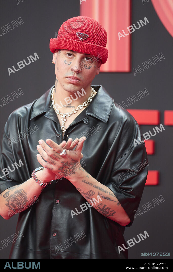 Mundo Duki attends Netflix Spain's 10th anniversary party red carpet at Galería de Cristal on June 11, 2025 in Madrid, Spain.