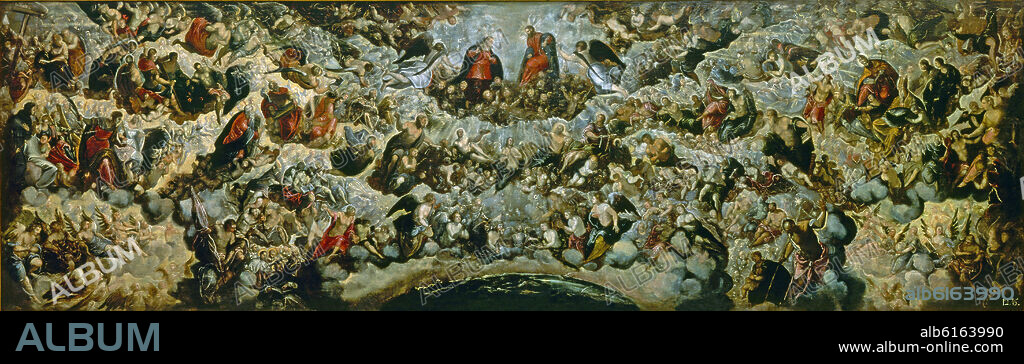 JACOPO COMIN-JACOBO ROBUSTI-TINTORETTO. EL PARAISO - SIGLO XVI - OLEO/LIENZO - 168 x 544 cm - NP 398 - MANIERISMO ITALIANO.