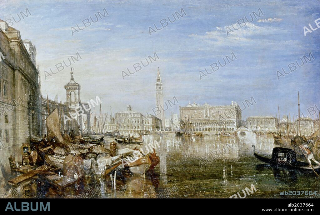 Joseph Mallord William Turner / 'El Puente de los Suspiros, el Palacio Ducal y la Aduana de Venecia: Canaletti pintando', 1833, Óleo sobre caoba, 51 x 81,6 cm.