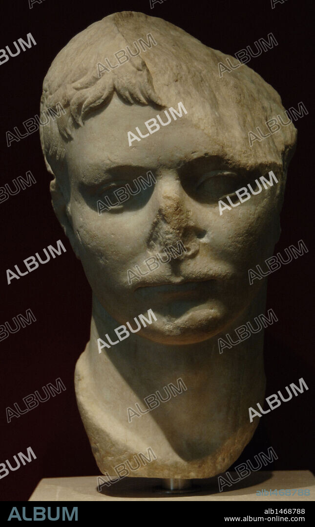 Marcus Vipsanius Agrippa Postumus (12 B.C.-14 A.D.), also known as Agrippa Postumus or Postumus Agrippa. Bust. Greek marble. Palazzo Massimo. National Roman Museum. Rome. Italia.