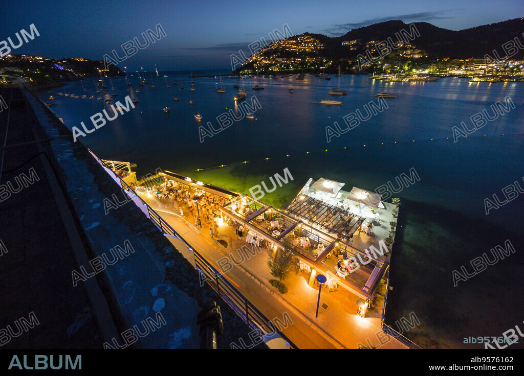 restaurante del paseo maritimo, puerto de Andratx, Mallorca, balearic islands, spain, europe.