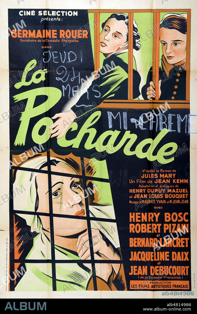 'La pocharde'. Affiche du film realise par Jean Kemm et Jean Louis Bouquet en 1937, avec Germaine Rouer. Adaptation du roman eponyme de Jules Mary. Credit : IM/KHARBINE-TAPABOR.