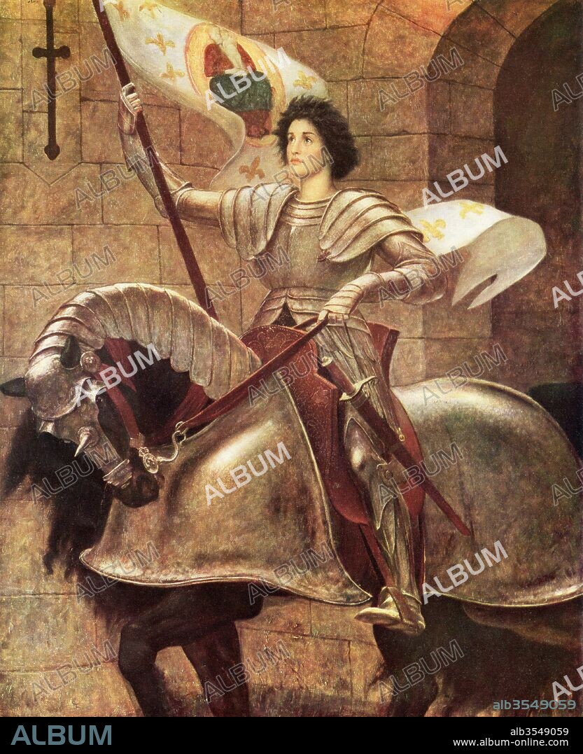 Joan of Arc, 1412 - 1431, aka Jeanne d'Arc, The Maid of Orléans or Jeanne la Pucelle. French heroine. After the painting by W. B. Richmond. From Bibby's Annual, published 1915.
