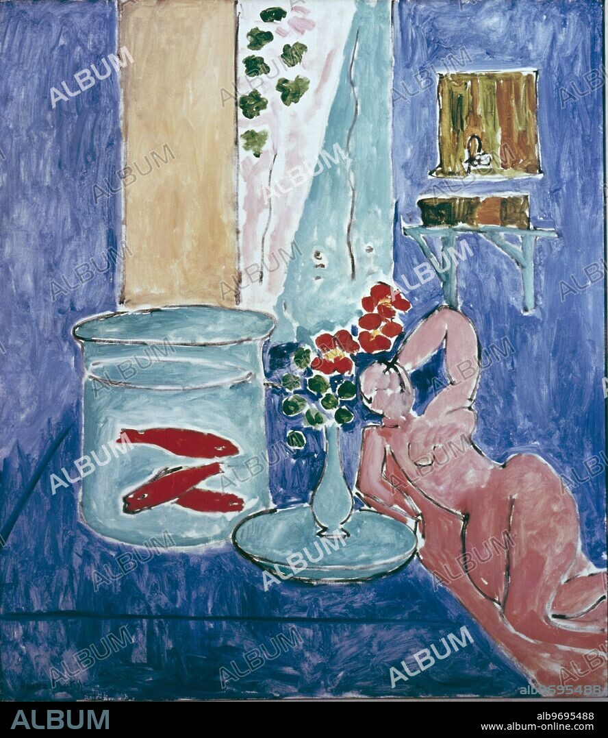 Goldfish and Sculpture (1911). by Henri Matisse. in Museum of Modern Art, New York, USA. Henri Emile Benoit Matisse (1869 - 1954), the French Fauvist Painter, Sculptor, Lithographer, Etcher and Draughtsman, was born the son of a grain merchant in Picardy Northern France in 1869.. ©TopFoto.
