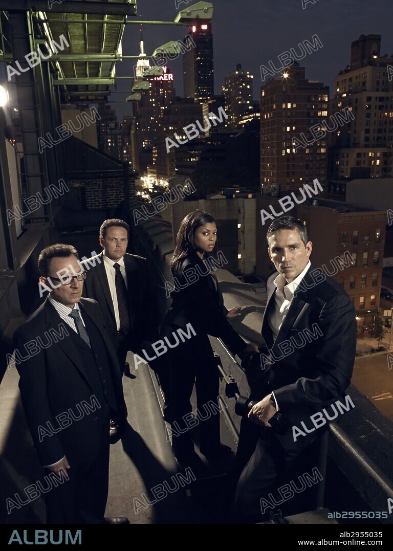 JIM CAVIEZEL, KEVIN CHAPMAN, MICHAEL EMERSON and TARAJI HANSON. JIM CAVIEZEL, KEVIN CHAPMAN, MICHAEL EMERSON and TARAJI P. HENSON in PERSON OF INTEREST, 2011, directed by JONATHAN NOLAN. Copyright KITLER FILMS/BAD ROBOT/WARNER BROS TV.