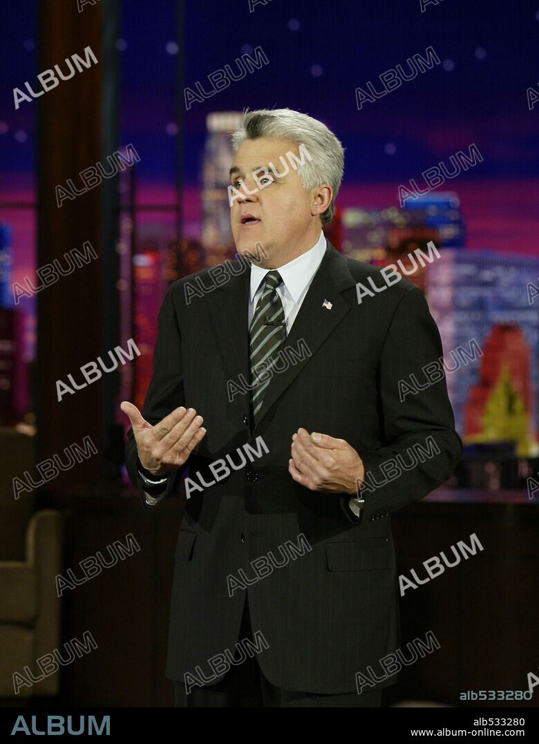 Jan 24, 2005; Hollywood, CA, USA; JAY LENO remembers Johnny Carson on the 'Tonight Show With Jay Leno.'Mandatory Credit: Photo by Paul Drinkwater/NBC Universal/Entertainment Pictures.(©) Copyright 2005 by Courtesy of NBC. 24/01/2005
