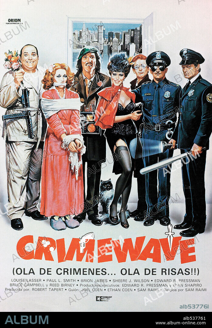 Poster de CRIMEWAVE-OLA DE CRIMENES, OLA DE RISAS, 1985 (CRIMEWAVE), dirigida por SAM RAIMI. Copyright COLUMBIA PICTURES.