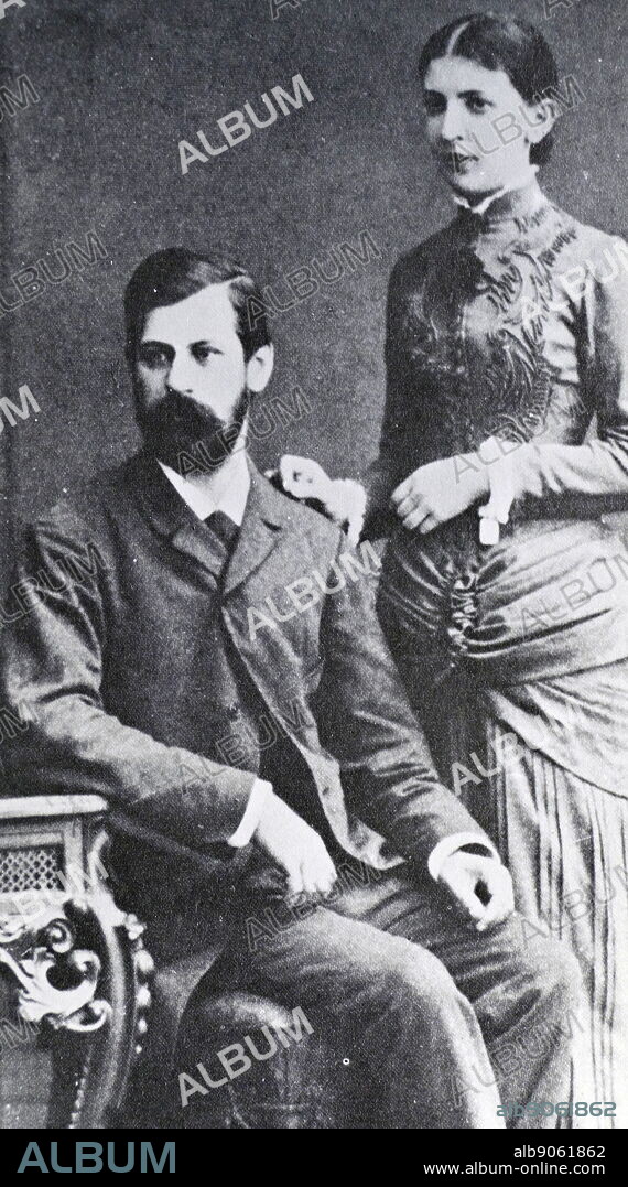 Sigmund Freud with his wife Martha Bernays 1886. Sigmund Freud (1856 - 23 September 1939); Austrian neurologist and the founder of psychoanalysis. Martha Bernays (1861 - 1951).