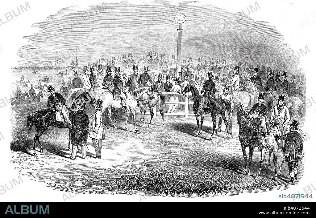 The Betting Ring, Derby Day, Epsom Races, 1844. From "Illustrated London News", 1844, Vol I.