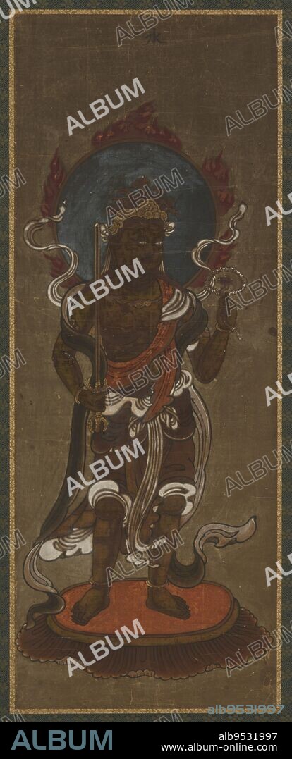One of the twelve deva: Sui-ten (Varuna). Origin: Japan. Date: late 15th-early 16th century. Period: Muromachi period. Color and gold on paper.