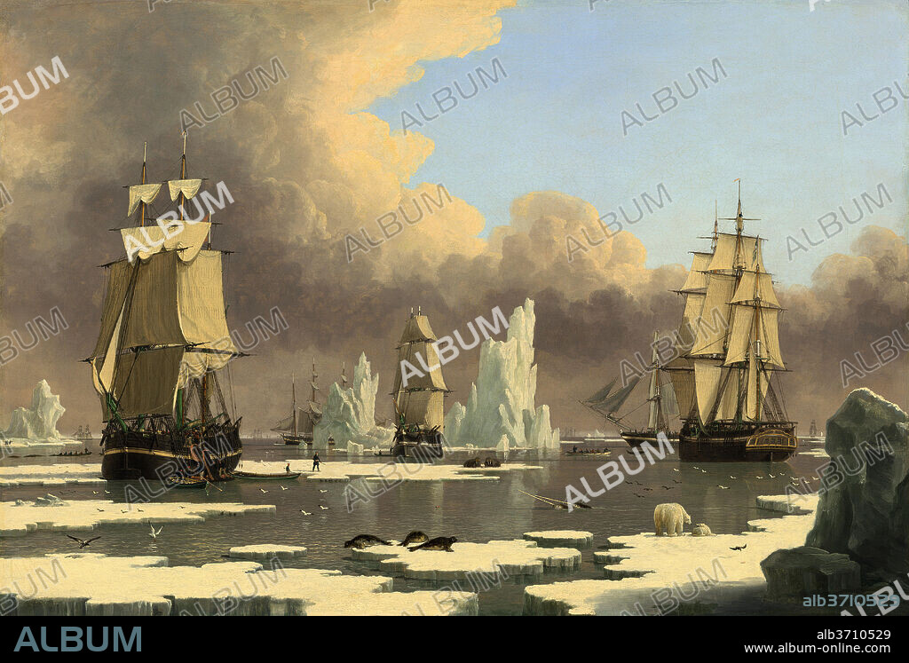 JOHN WARD OF HULL. The Northern Whale Fishery: The "Swan" and "Isabella". Dated: c. 1840. Dimensions: overall: 48.9 x 71.8 cm (19 1/4 x 28 1/4 in.). Medium: oil on canvas.