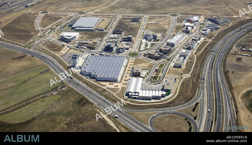 PARQUE CIENTIFICO TECNOLOGICO Y EMPRESARIAL LEGATEC en Leganes. Vista aérea. Provincia de Madrid. España.