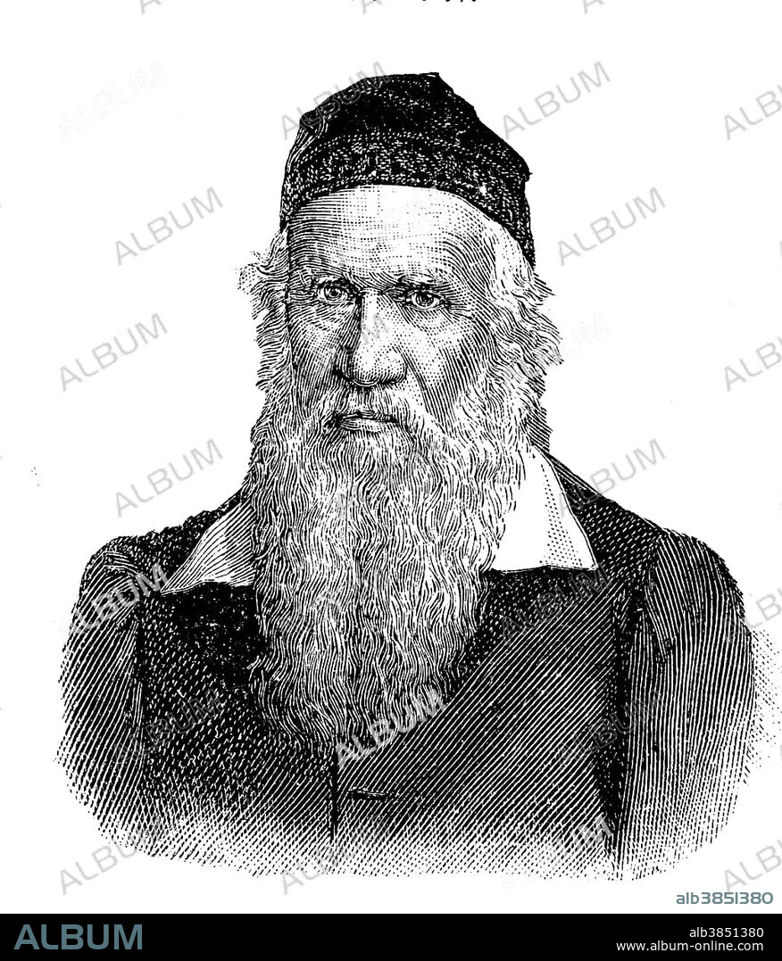 Friedrich Ludwig Jahn, also known as Turnvater Jahn, 1778 - 1852, the initiator of the German gymnastics movement, historical engraving, circa 1885.