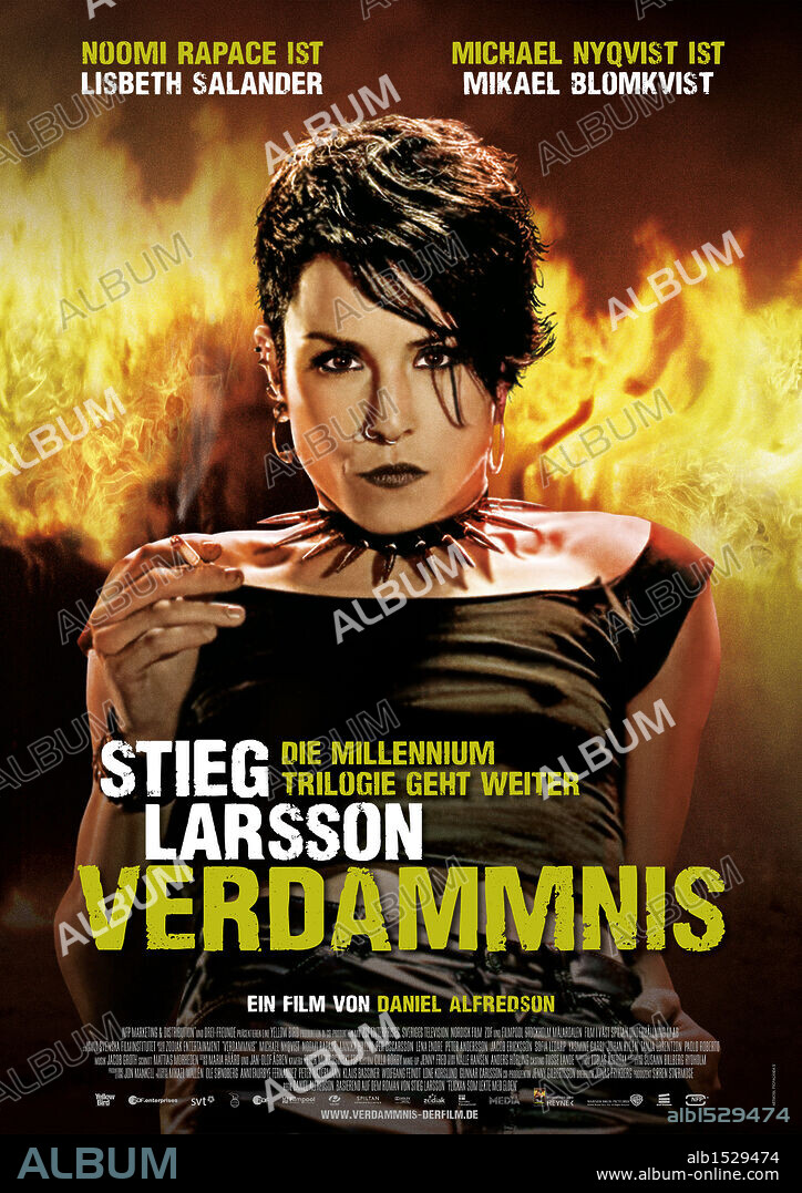Poster de MILLENNIUM 2: LA CHICA QUE SOÑABA CON UNA CERILLA Y UN BIDON DE GASOLINA, 2009 (FLICKAN SOM LEKTE MED ELDEN), dirigida por DANIEL ALFREDSON. Copyright ZDF ENTERPRISES.
