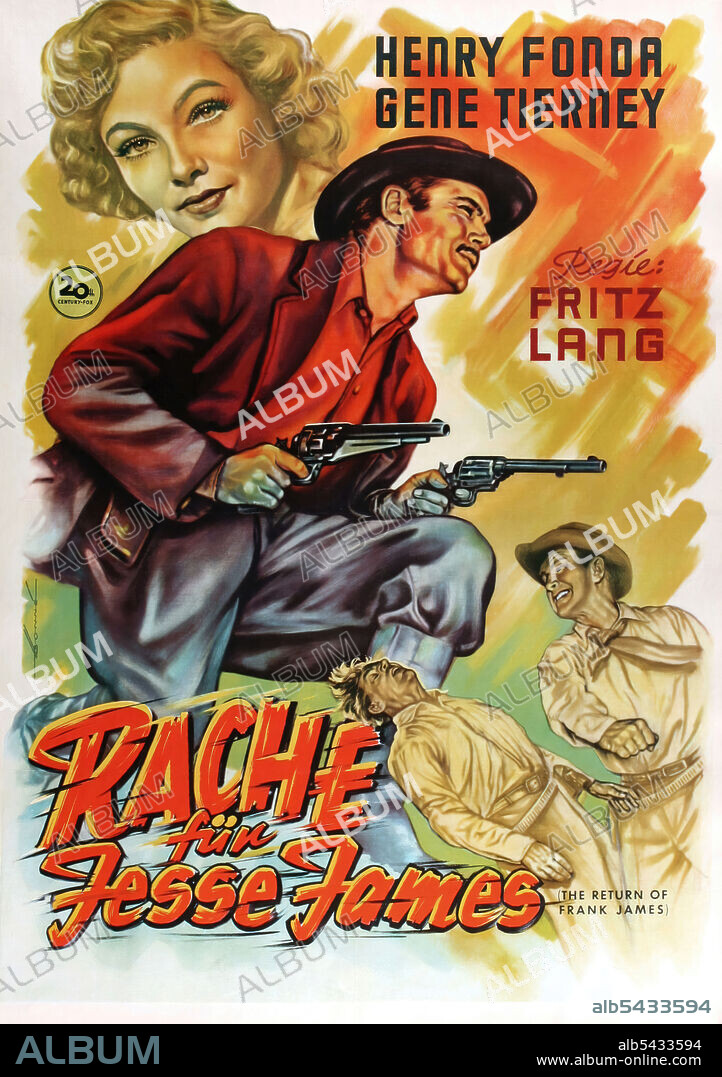 Poster of THE RETURN OF FRANK JAMES, 1940, directed by FRITZ LANG. Copyright 20TH CENTURY FOX.