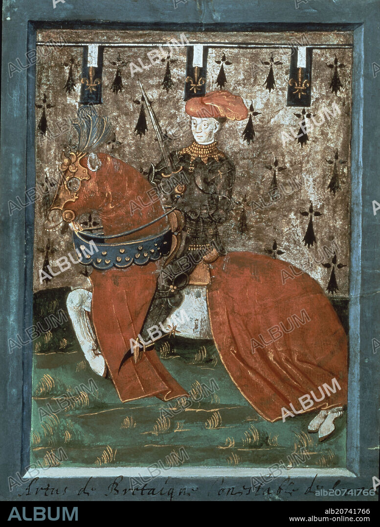 RETRATO DE ARTURO III (1393-1458) - DUQUE DE BRETAÑA Y TURENA - SIGLO XV.