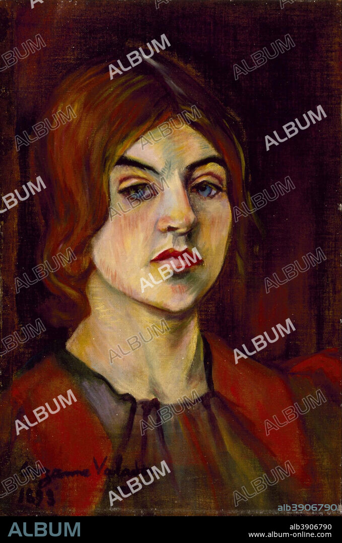 SUZANNE VALADON. Self-portrait. Date/Period: 1898. Painting. Oil on canvas. Width: 26.7 cm. Height: 40 cm (without frame).