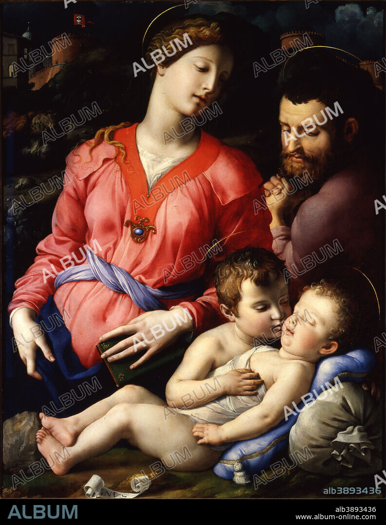 IL BRONZINO. Sacra famiglia Panciatichi or Madonna Panciatichi / The Panciatichi Holy Family. Date/Period: Ca. 1540. Painting. Oil on panel. Height: 117 cm (46 in); Width: 93 cm (36.6 in).