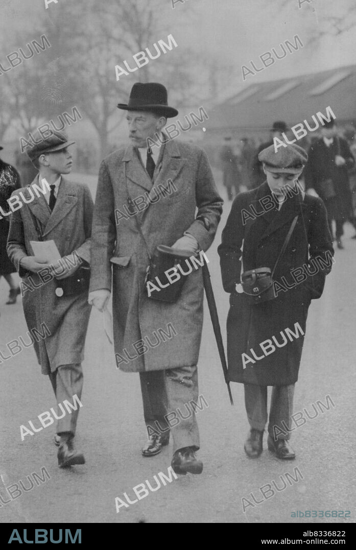 Royalty See First Big Race -- Left to Right - Viscount Lascelles with his father, Lord Harewood, and Prince Alexander of Yugoslavia, seen on the Course at Lincol today. Lord Harewood, son-in-law of the Late King George, His son Viscount Lascelles, and Prince Alexander son of Regent Prince Paul of Yugoslavia were among the notables seen on the course here today for the Lincolnshire Handicap, The First big race of the season. The Race Unfortunately, was marred by a serious accident in which one horse was killed and three Jockeys injured. April 20, 1936. (Photo by The Associated Press).
