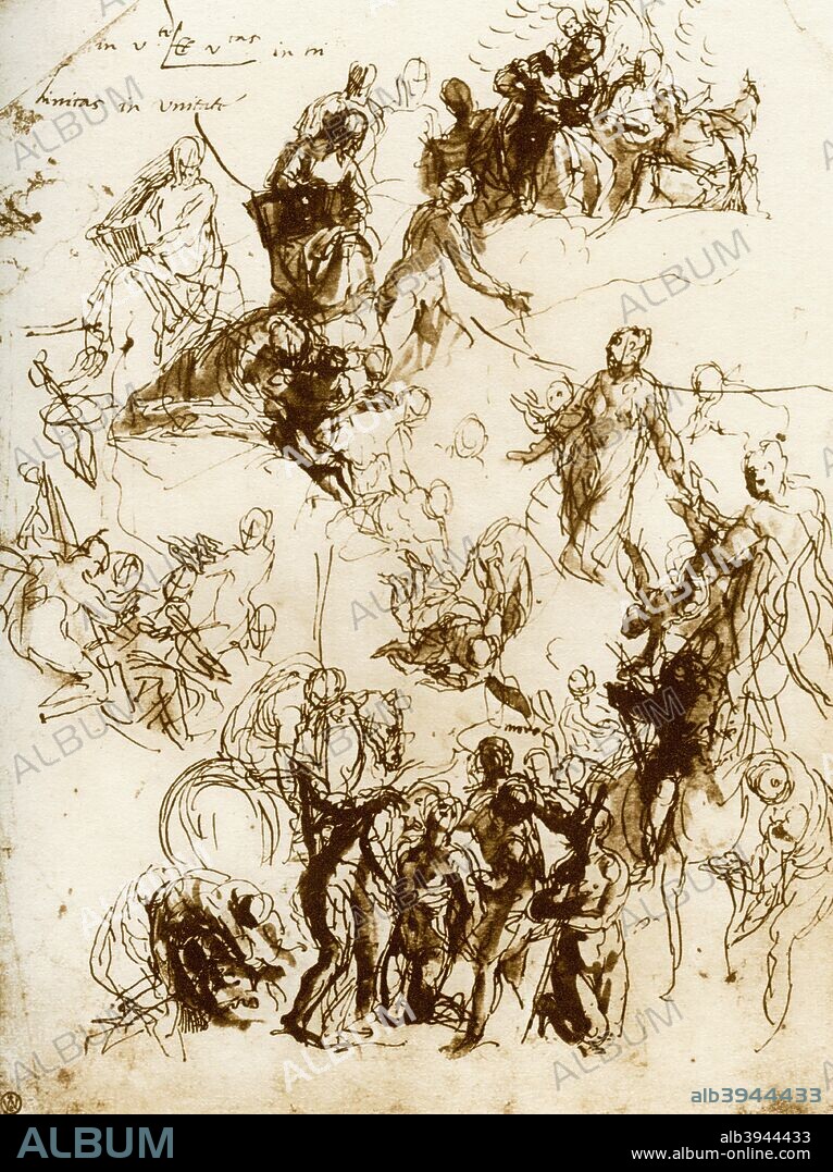 Sketch for the 'Martyrdom of St George', 1913. A print from The Art of the Great Masters, by Frederic Lees, Sampson Low, Marston and Co, London, 1913.