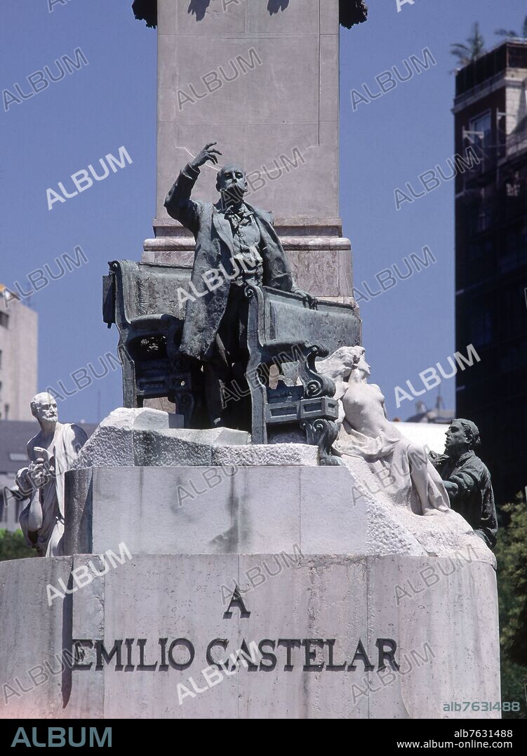 MONUMENTO A EMILIO CASTELAR-DET BASE CON ESCULTURA DEL POLITICO ORANDO.