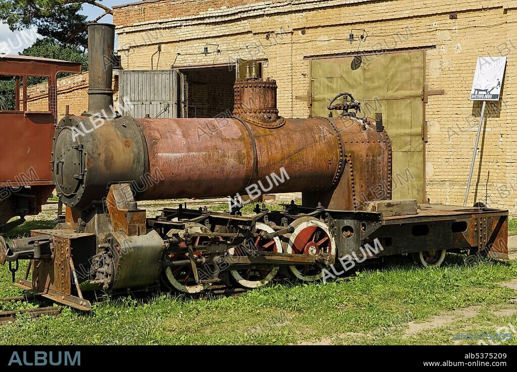 Old narrow-gauge steam locomotive, Narrow-gauge Railroad Museum in Pereslavl-Zalessky, Russia, Europe.