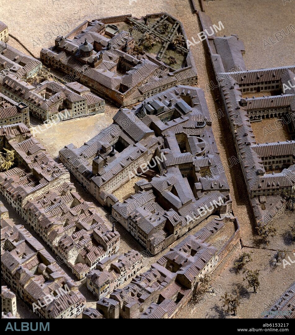 GIL DE PALACIO LEON. DETALLE DEL BARRIO DEL SENADO EN LA MAQUETA DE MADRID - SENADO - 1830.