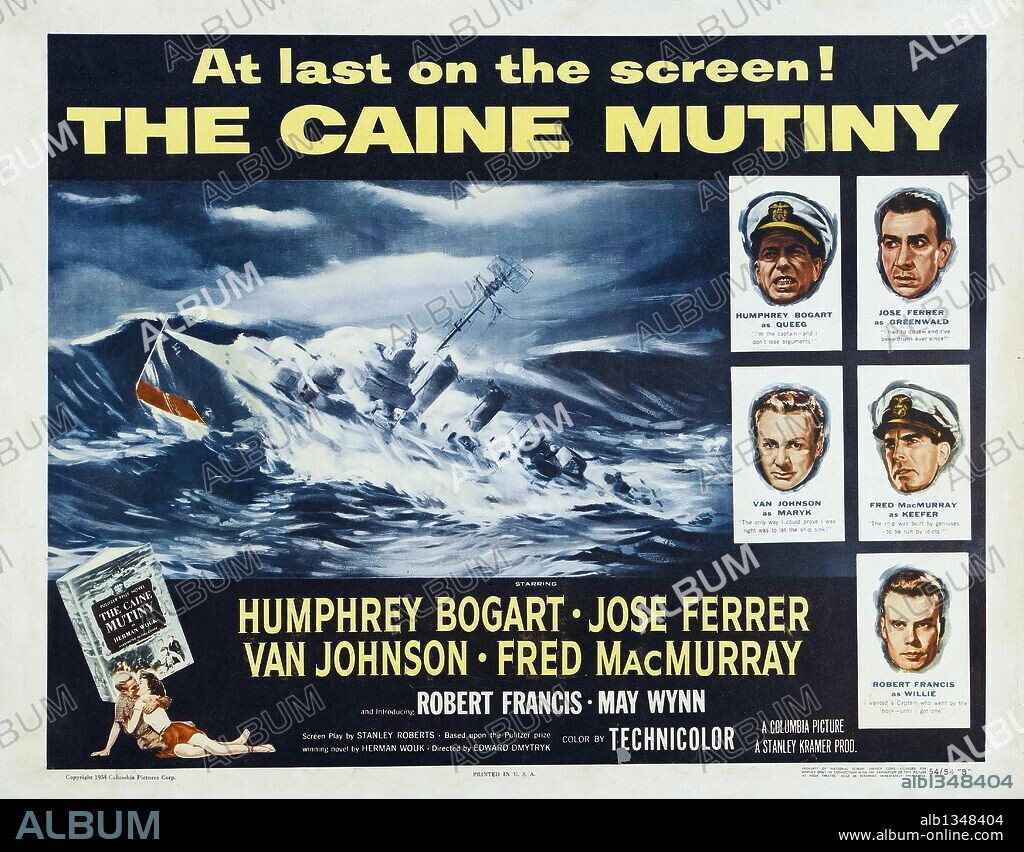 Poster of THE CAINE MUTINY, 1954, directed by EDWARD DMYTRYK. Copyright COLUMBIA PICTURES.