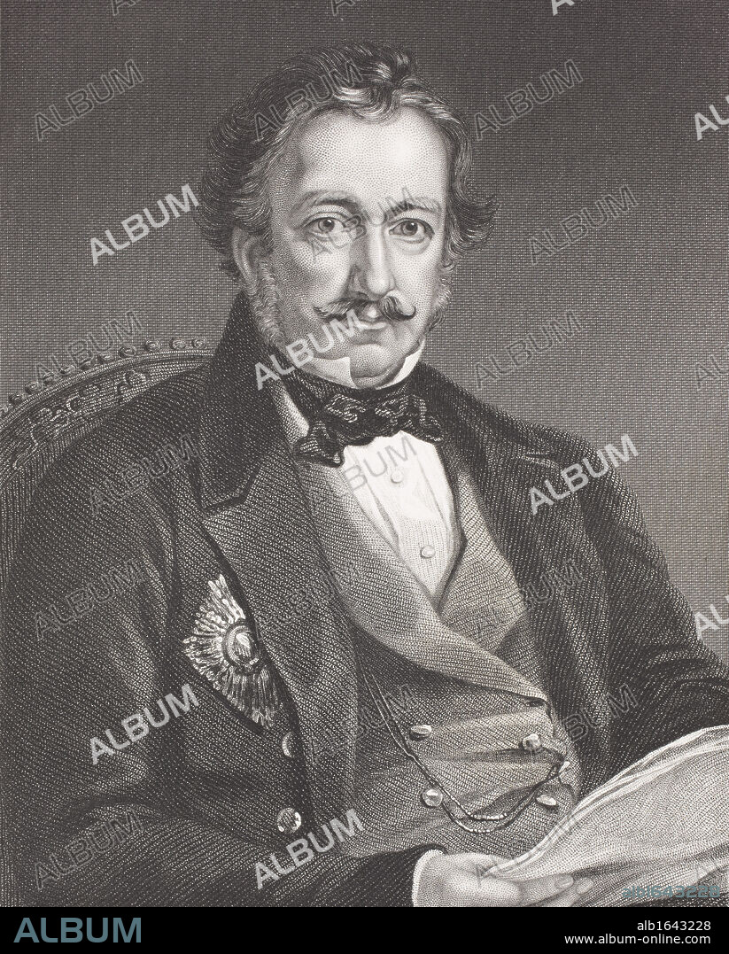 Sir Henry Eldred Curwen Pottinger 1st Baronet 1789 - 1856. Anglo-Irish soldier and colonial administrator. First Governor of Hong Kong. From the book Gallery of Historical Portraits published c.1880.