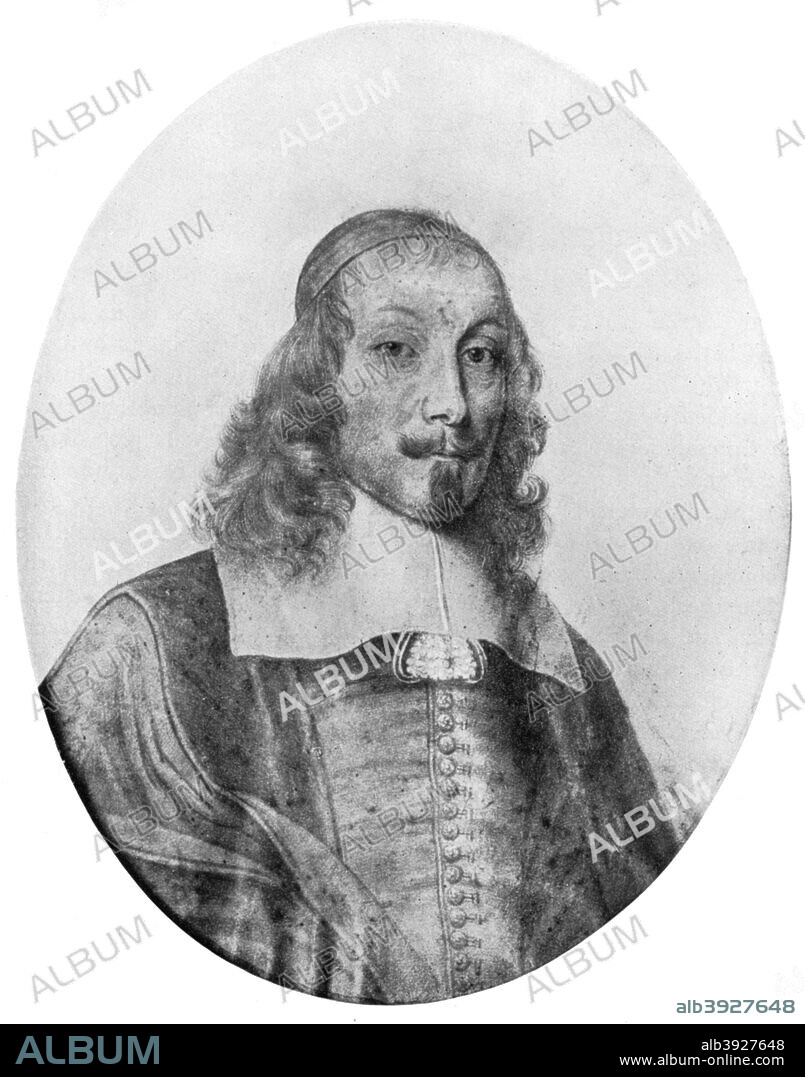 Jules Mazarin, Italian-born French politician, 17th century (1912). Born Giulio Raimondo Mazzarino, Cardinal Mazarin (1602-1661) succeeded his mentor, Cardinal Richelieu, as Chief Minister of France in 1642, holding the office until his death. A print from The Connoisseur, (London, 1912).