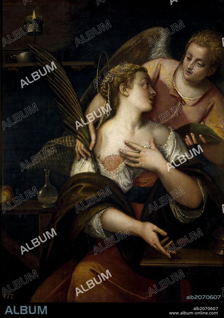 CARLO CALIARI. Carletto Veronese / 'Saint Agatha', 1590-1593, Italian School, Oil on canvas, 115 cm x 86 cm, P00480.
