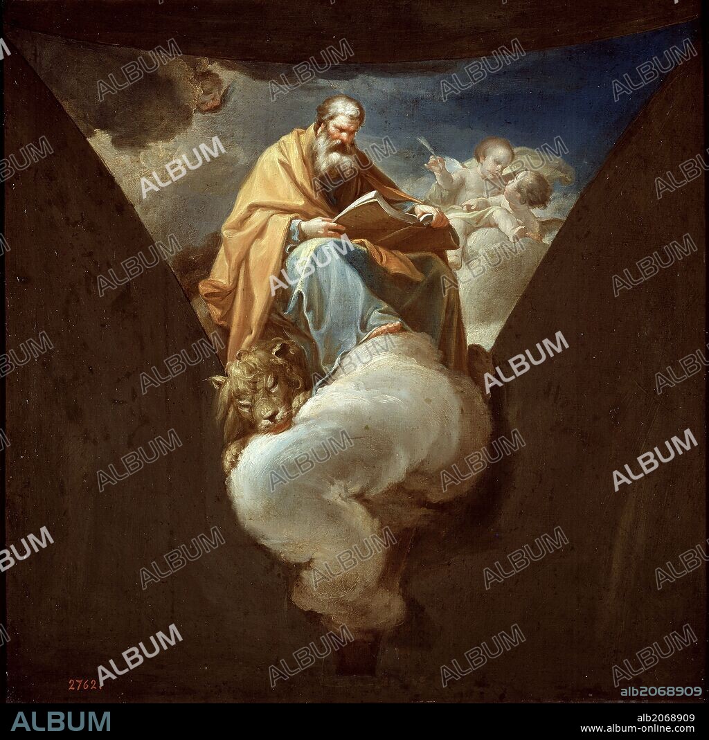 FRANCISCO BAYEU Y SUBIAS. Francisco Bayeu y Subías / 'Saint Mark', 1771, Spanish School, Oil on canvas, 59 cm x 59 cm, P02488.