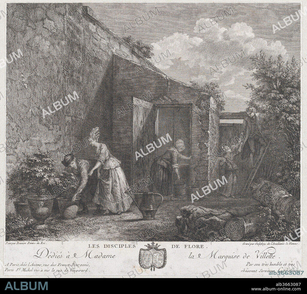 FRANCOIS GODEFROY et AFTER MICHEL HONORé BOUNIEU. The Disciples of Flora. Artist: François Godefroy (French, 1743-1819); After Michel Honoré Bounieu (French, 1740-1815 Paris). Dimensions: Sheet (trimmed): 7 11/16 × 8 3/8 in. (19.5 × 21.2 cm). Date: 1778.
