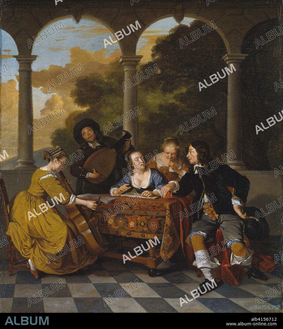 JACOB VAN LOO. Jakob van Loo (Sluis, 1614-París, 1670). Grupo de músicos (hacia 1650 - 1652). Óleo sobre lienzo. 73,3 x 66 x 2,5 cm.