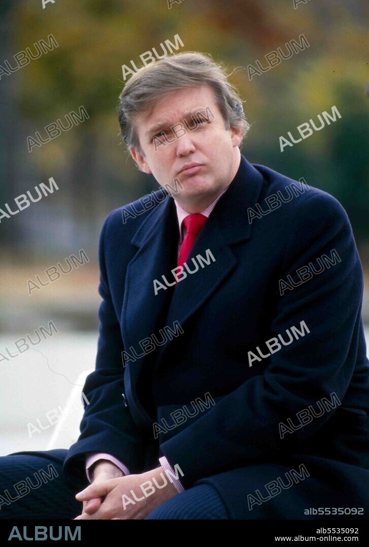 Photograph dated 1982 of Donald John Trump (born 1946), American politician, media personality, and businessman who served as the 45th president of the United States from 2017 to 2021. He became the president of his father Fred Trump's real estate business in 1971 and renamed it The Trump Organization. Trump expanded the company's operations to building and renovating skyscrapers, hotels, casinos, and golf courses.