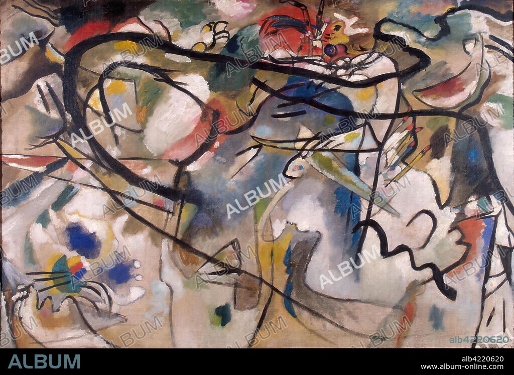 WASSILY KANDINSKY. 'Sketch for Composition V'. Russia-Germany, 1911. Dimensions: 95x139 cm.