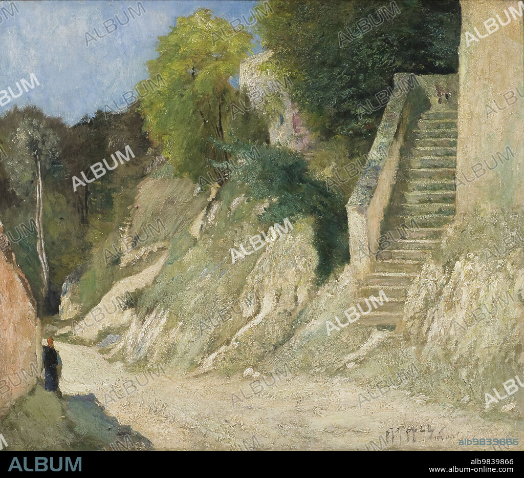 CARL FREDRIK HILL. A Steep Ascent in Montigny-sur-Loing, 1876.