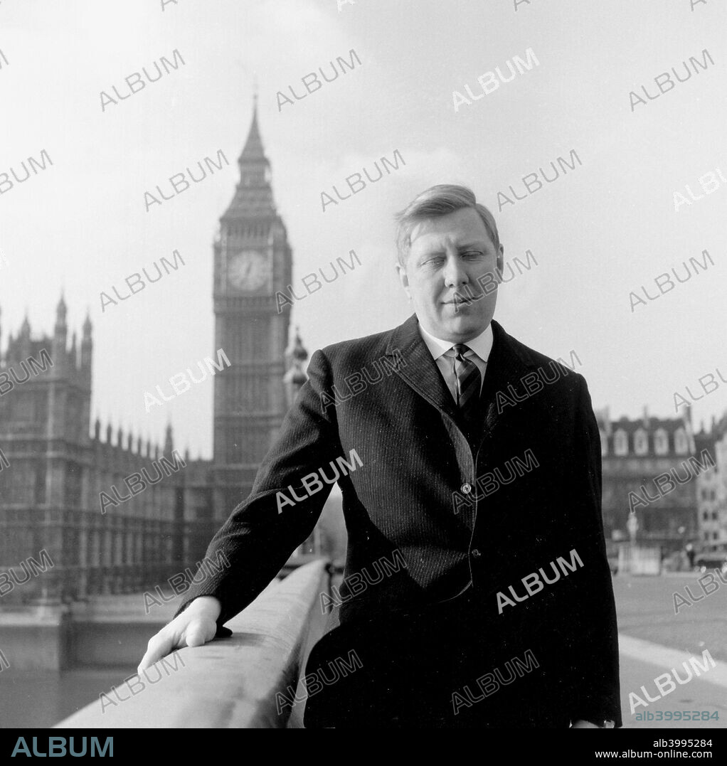 Roy Hattersley, Labour MP, Westminster Bridge, London, 1960s.