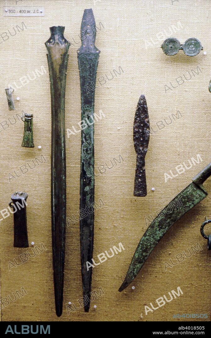 Two Bronze, Celtic Iron Age Sword Blades, France, 800-400 BC.