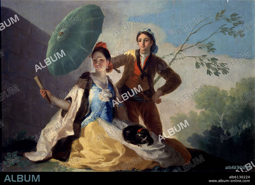 FRANCISCO DE GOYA. EL QUITASOL - 1777 - O/L - 104x152 - NP 773 - CARTON PARA TAPIZ.