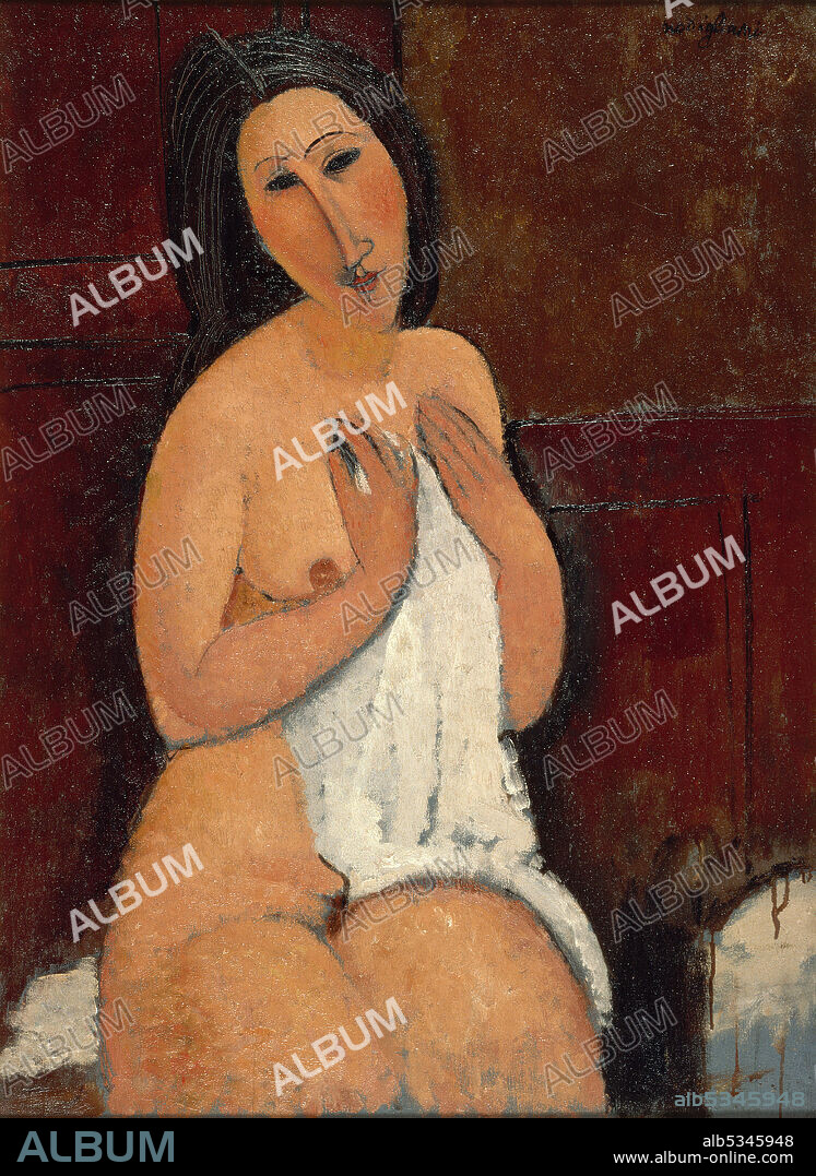 AMEDEO MODIGLIANI. Nu assis à la chemise.