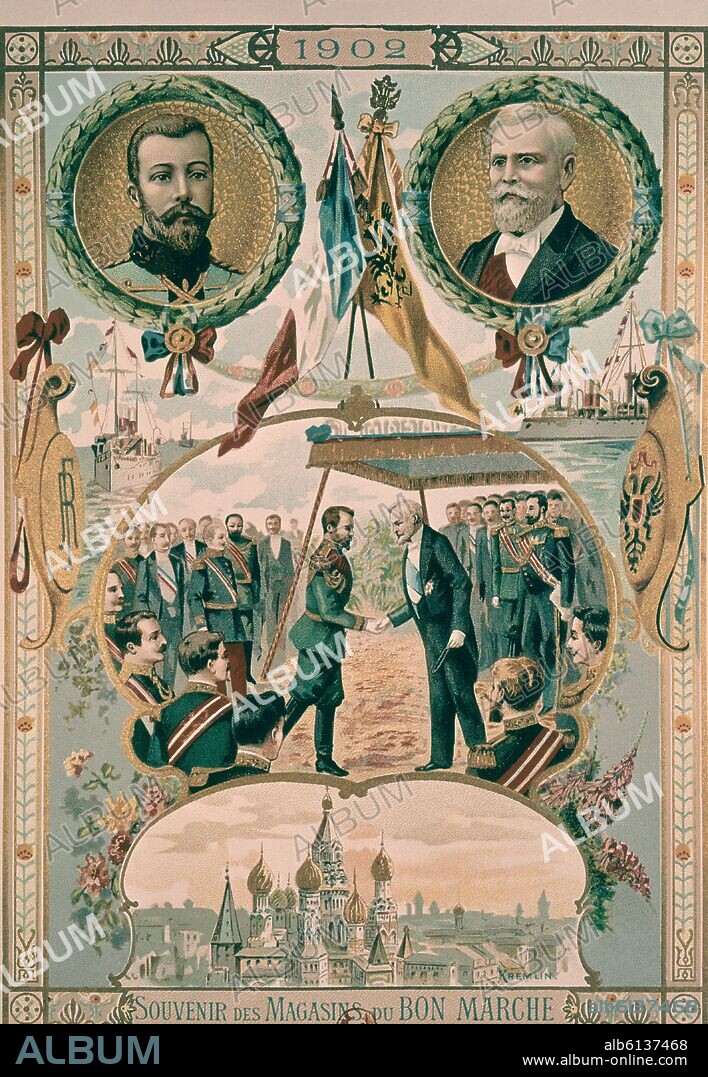 ALIANZA FRANCO RUSA 1902 - EMILE LOUBET Y NICOLAS II.
