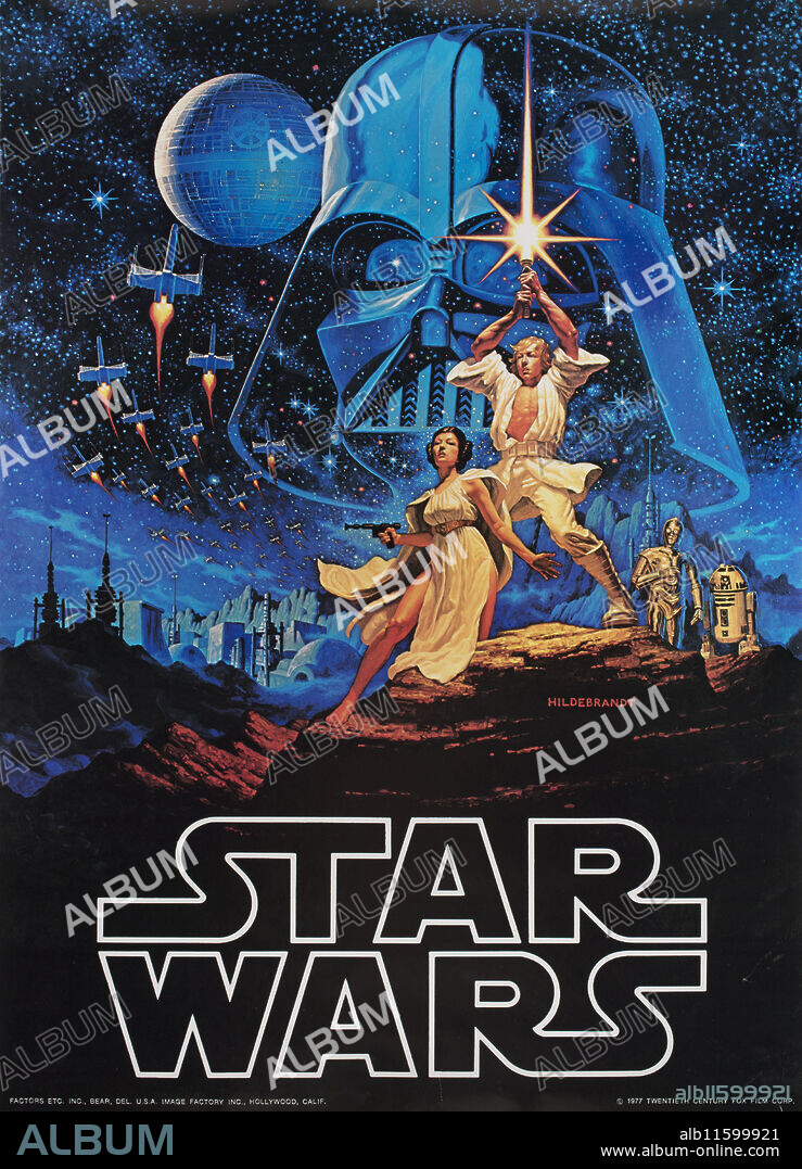 GREG HILDEBRANDT. Movie poster "Star Wars: Episode IV - A New Hope" by George Lucas.