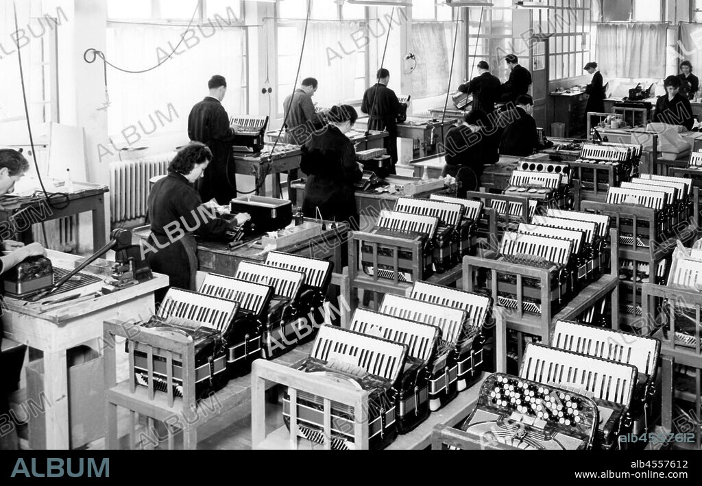 Accordion factory. castelfidardo. marche. Italy 1965.