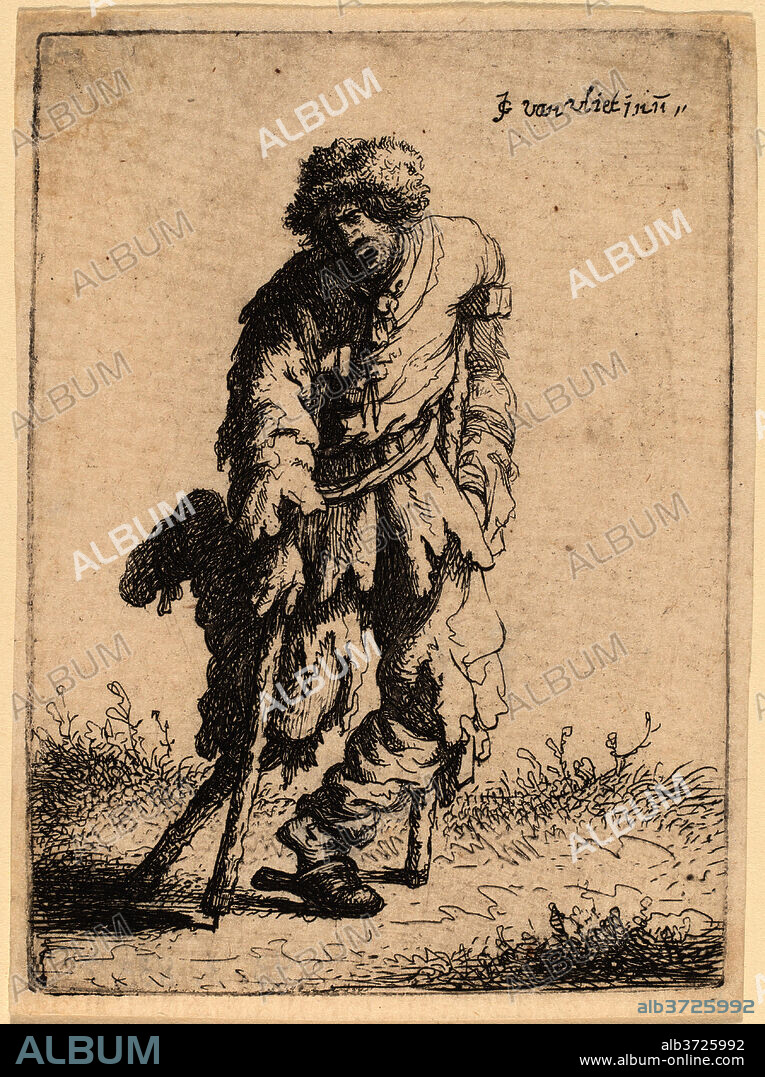 JOHANNES VAN VLIET. Beggar with a Wooden Leg. Dated: 1632. Dimensions: plate: 9.1 x 6.8 cm (3 9/16 x 2 11/16 in.)  sheet: 9.7 x 7.1 cm (3 13/16 x 2 13/16 in.). Medium: etching.